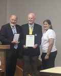 Chair Cr Peter Shinton and Deputy Chair Cr Sue Moore with Chris Connor receiving his Life Membership 8th Nov 2019.
