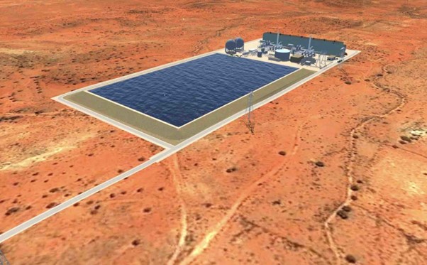 An artist's impression of the Silver City Compressed Air Storage facility. Source: Hydrostor.